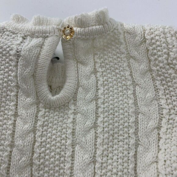 TAHARI 2T White Cable Knit Sweater Tutu Dress - Picture 8 of 9